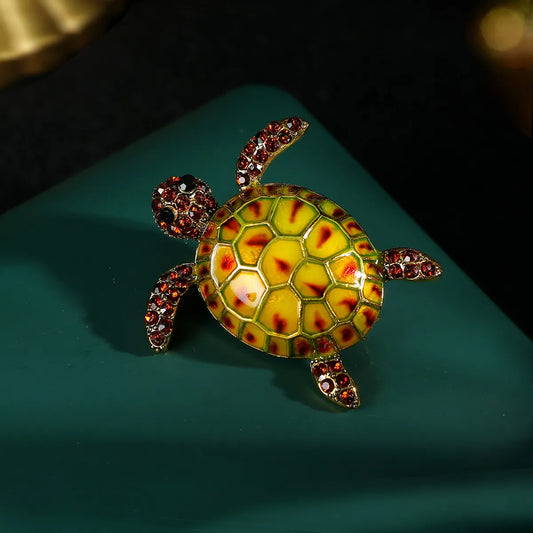 Fashion Tortoise Alloy Inlay Rhinestones Unisex Brooches