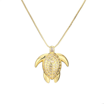 Fashion Tortoise Crab Copper Inlay Zircon Necklace