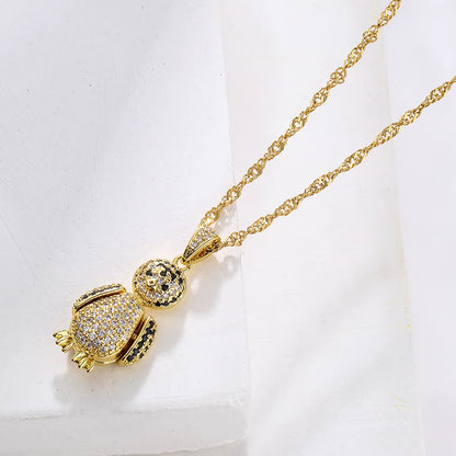 Fashion Tortoise Rabbit Bird Copper Gold Plated Zircon Pendant Necklace 1 Piece