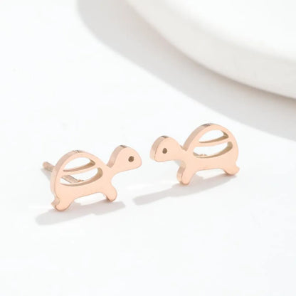 Fashion Tortoise Stainless Steel Plating Ear Studs 1 Pair