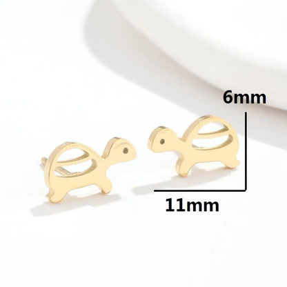 Fashion Tortoise Stainless Steel Plating Ear Studs 1 Pair