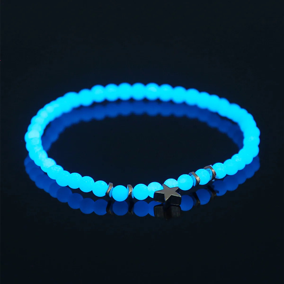 Fashion Tortoise Sun Heart Shape Natural Stone Beaded Luminous Inlay Zircon Bracelets 1 Piece