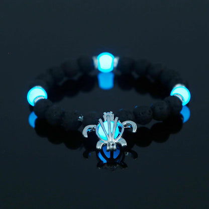 Fashion Tortoise Sun Heart Shape Natural Stone Beaded Luminous Inlay Zircon Bracelets 1 Piece