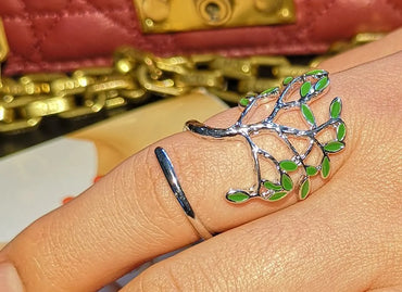 Fashion Tree Alloy Enamel Women'S Open Ring 1 Piece