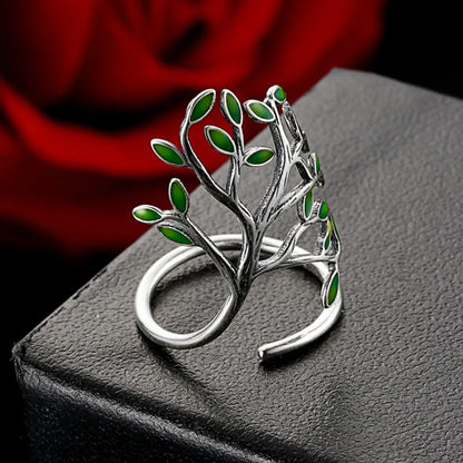 Fashion Tree Alloy Enamel Women'S Open Ring 1 Piece