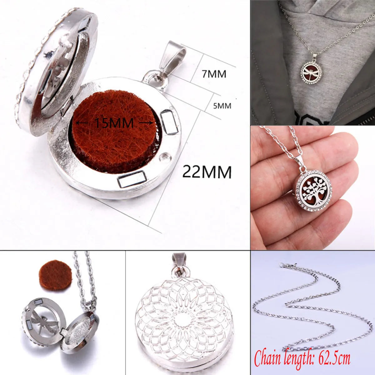 Fashion Tree Alloy Inlay Rhinestones Unisex Pendant Necklace 1 Piece