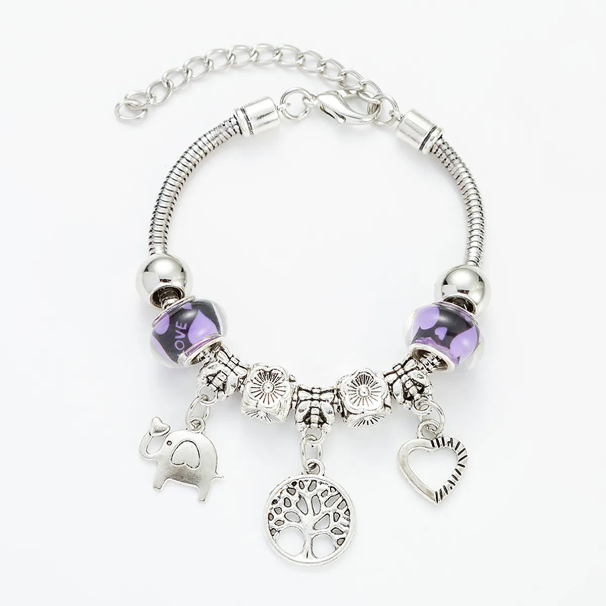 Fashion Tree Heart Shape Elephant Titanium Steel Plating Bracelets