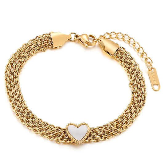 Fashion Trend Heart Titanium Steel Multi-layer Bracelet Wholesale Gooddiy