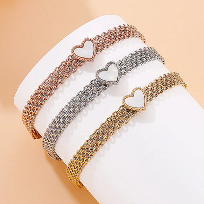 Fashion Trend Heart Titanium Steel Multi-layer Bracelet Wholesale Gooddiy