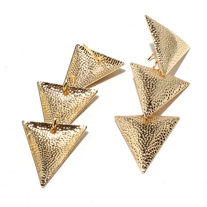 Fashion Triangle Alloy Plating Drop Earrings 1 Pair