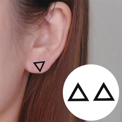 Fashion Triangle Heart Shape Stainless Steel Ear Studs 1 Pair