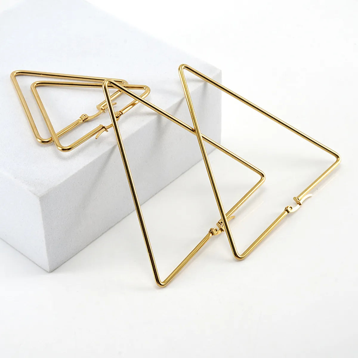 Fashion Triangle Stainless Steel Earrings Plating Stainless Steel Earrings