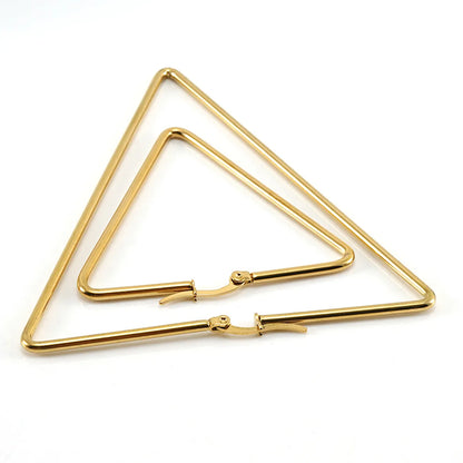 Fashion Triangle Stainless Steel Earrings Plating Stainless Steel Earrings