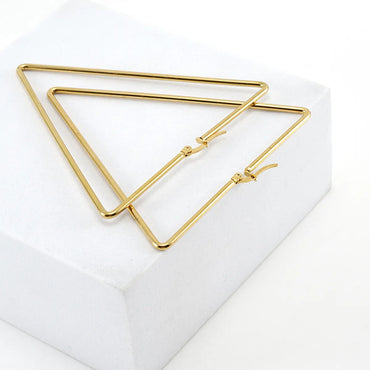 Fashion Triangle Stainless Steel Earrings Plating Stainless Steel Earrings