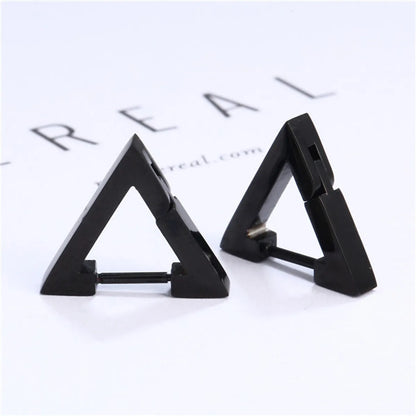 1 Piece Fashion Triangle Polishing Titanium Steel Earrings