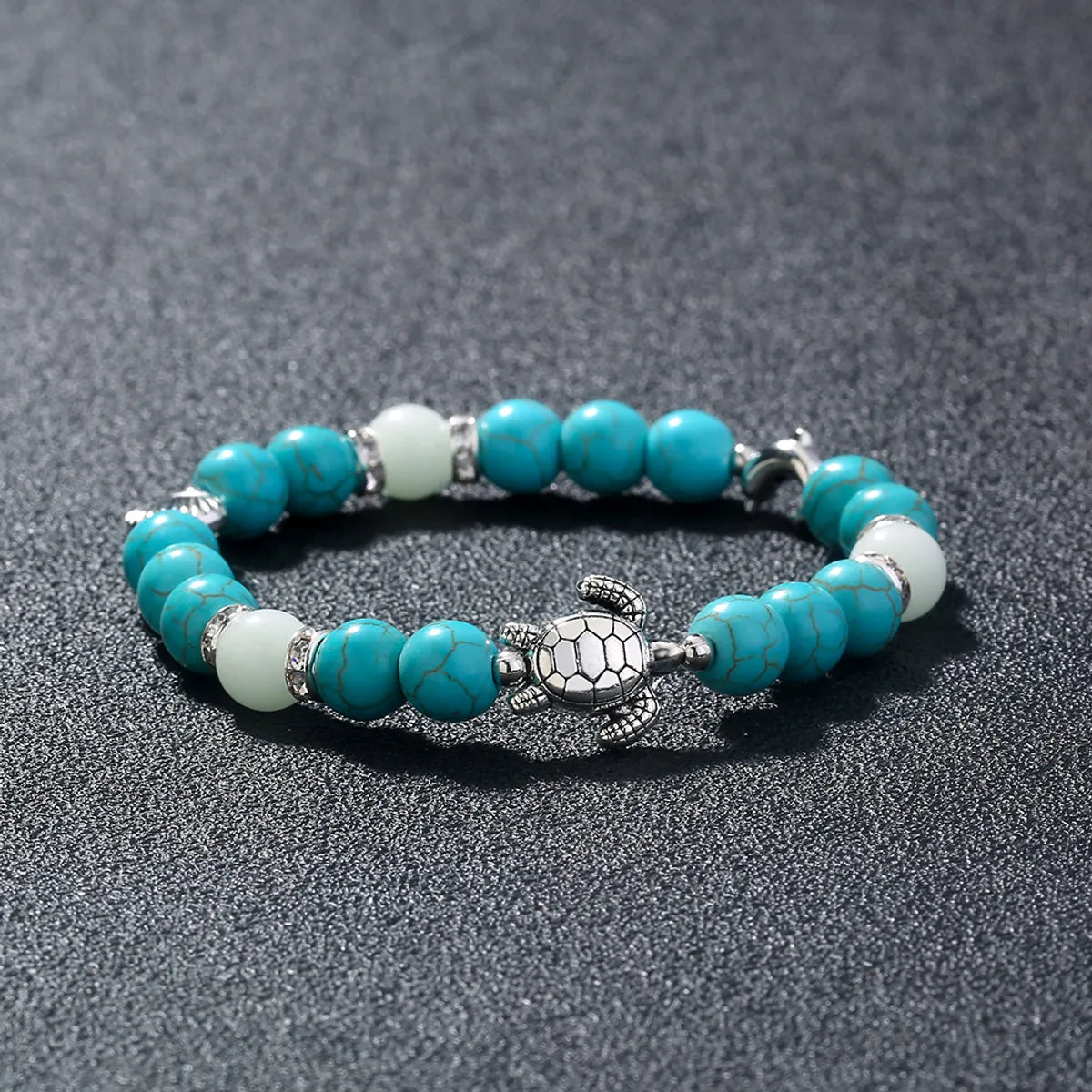 Fashion Turtle Scallop Fish Beaded Blue Turquoise Sky Blue Luminous Bracelet