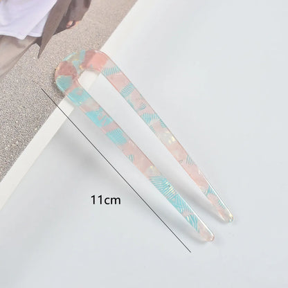 Fashion Twist Acetic Acid Sheets Artificial Pearls Hairpin 1 Piece