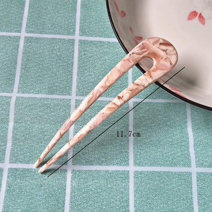 Fashion Twist Acetic Acid Sheets Artificial Pearls Hairpin 1 Piece