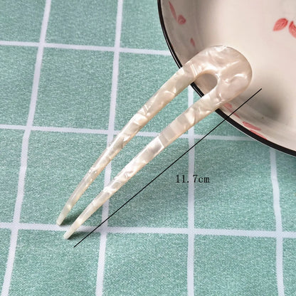 Fashion Twist Acetic Acid Sheets Artificial Pearls Hairpin 1 Piece