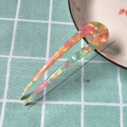 Fashion Twist Acetic Acid Sheets Artificial Pearls Hairpin 1 Piece