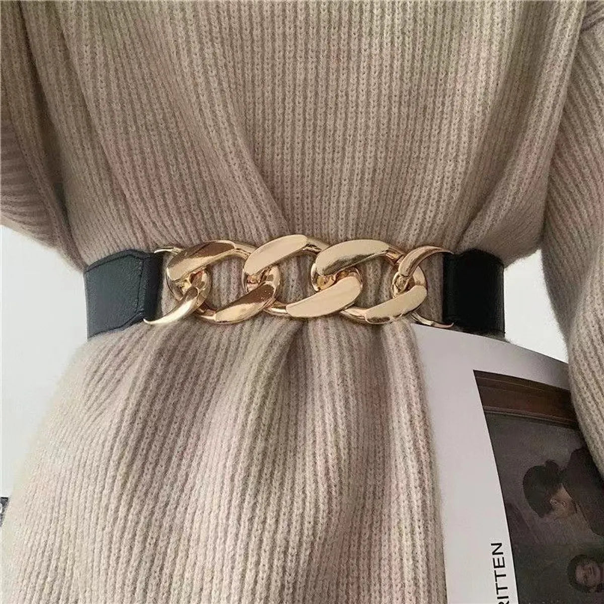 Fashion Twist Canvas Plating Women'S Leather Belts 1 Piece