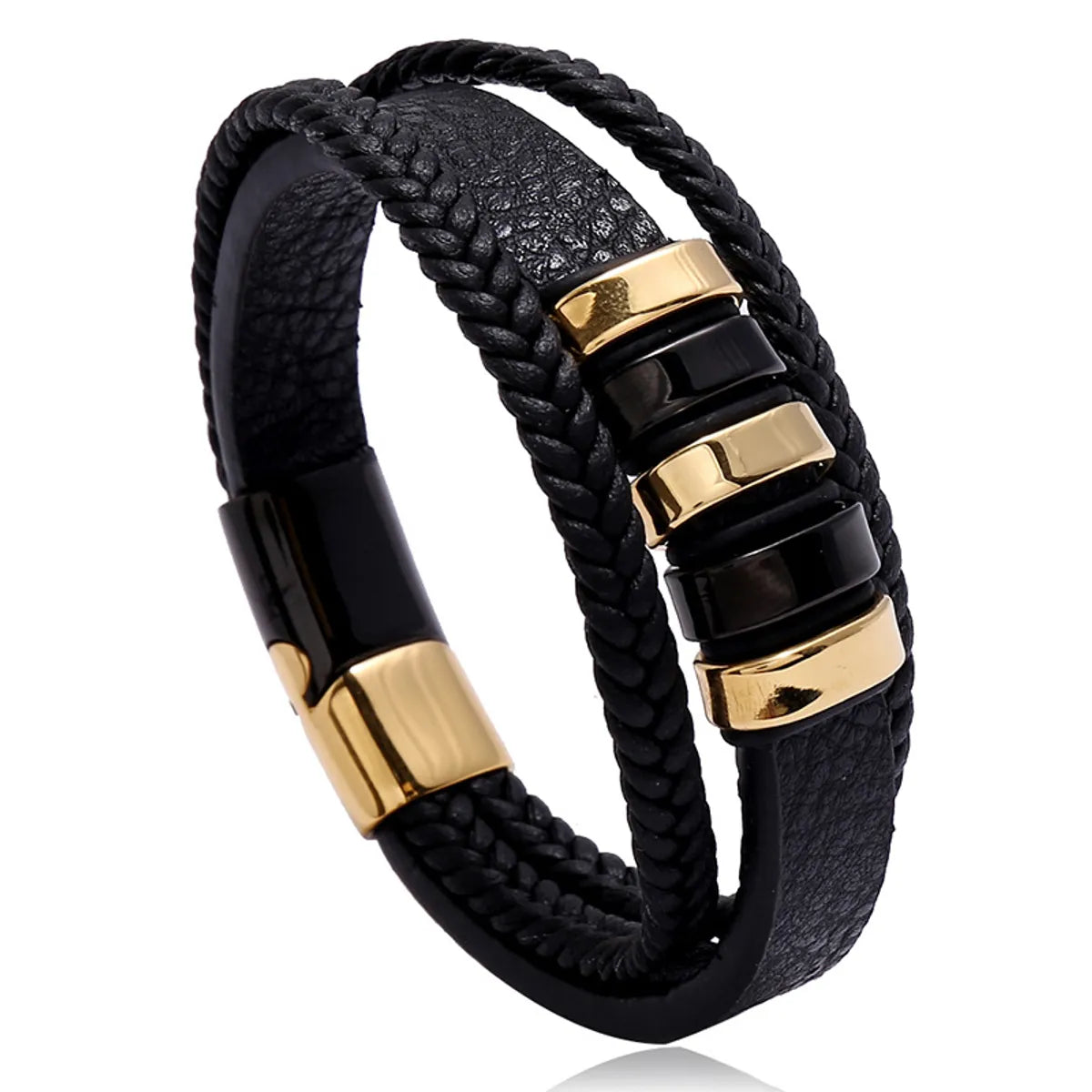 Fashion Geometric Pu Leather No Inlaid Unisex Bracelets