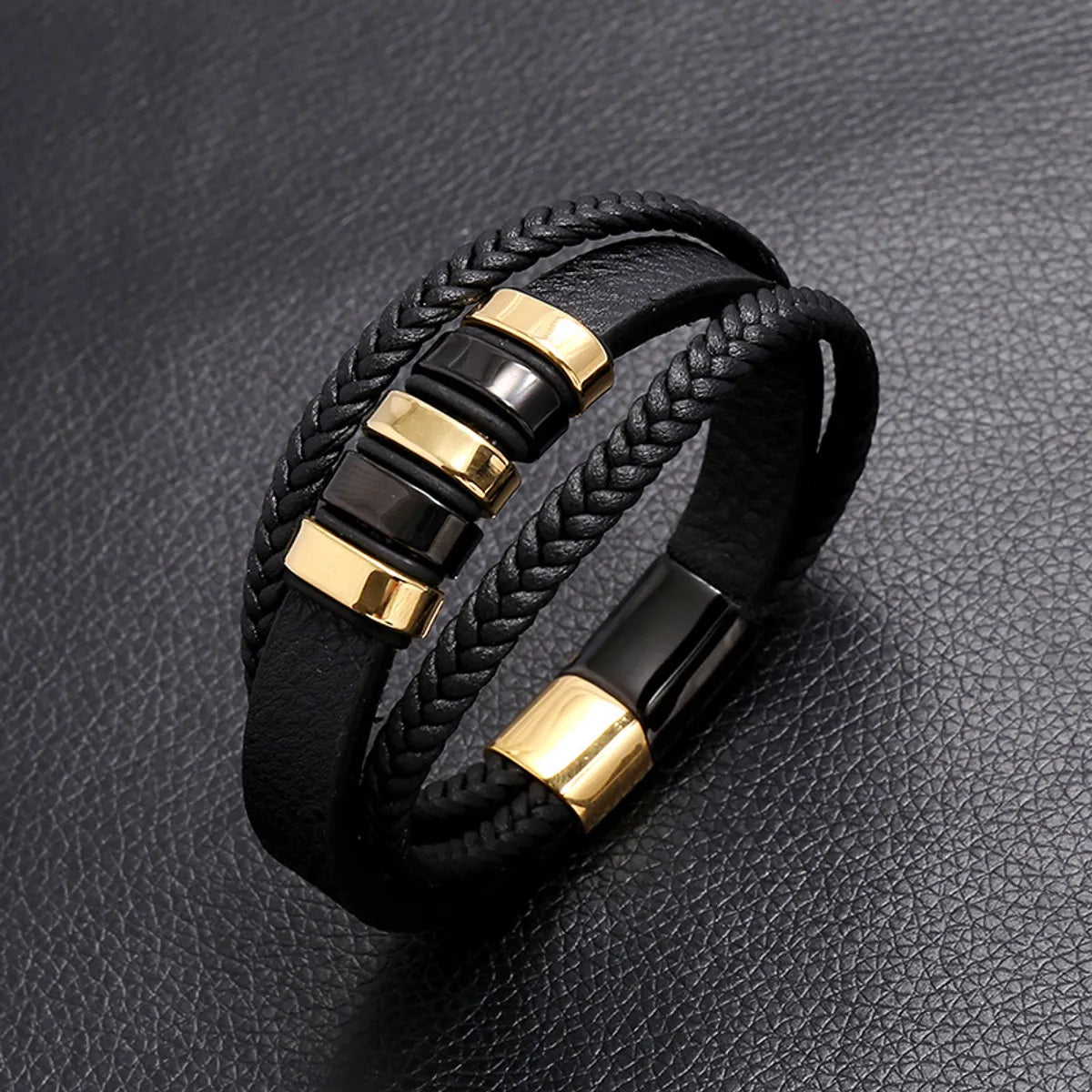 Fashion Geometric Pu Leather No Inlaid Unisex Bracelets