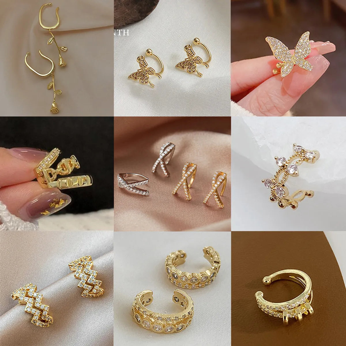 Fashion U Shape Copper Plating Zircon Women's Ear Studs 1 Piece