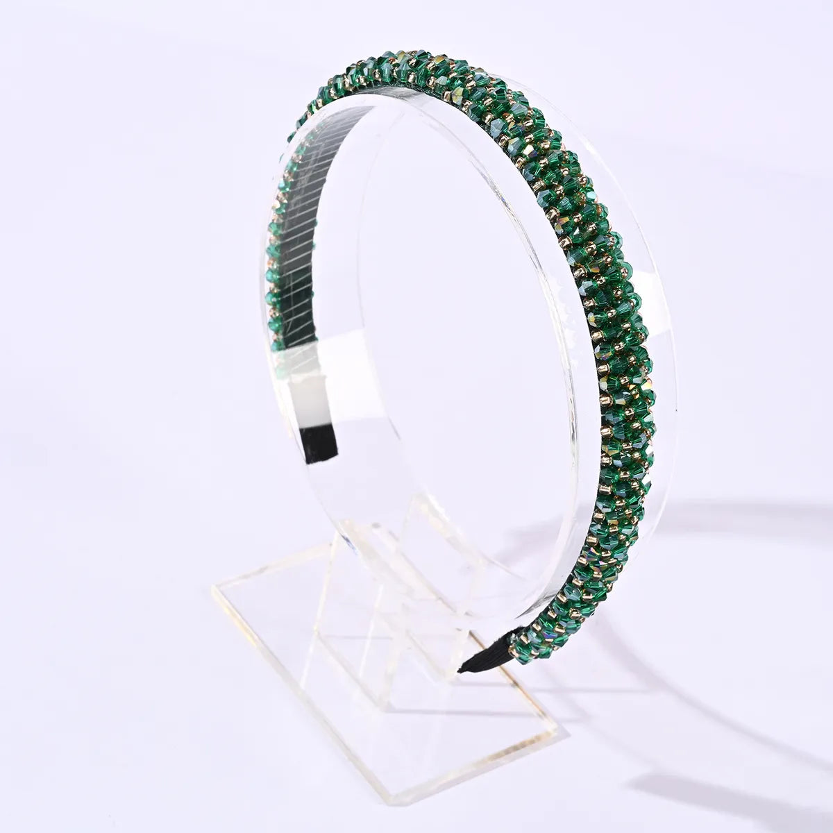 Fashion U Shape Plaid Artificial Crystal Hair Band 1 Piece