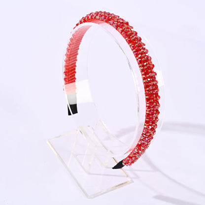 Fashion U Shape Plaid Artificial Crystal Hair Band 1 Piece