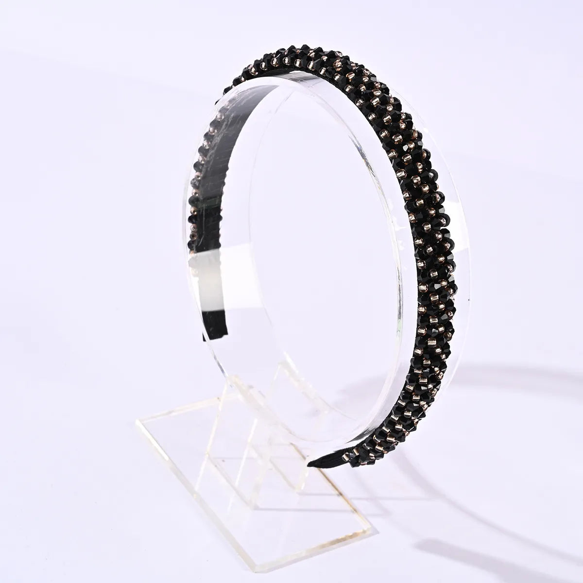 Fashion U Shape Plaid Artificial Crystal Hair Band 1 Piece