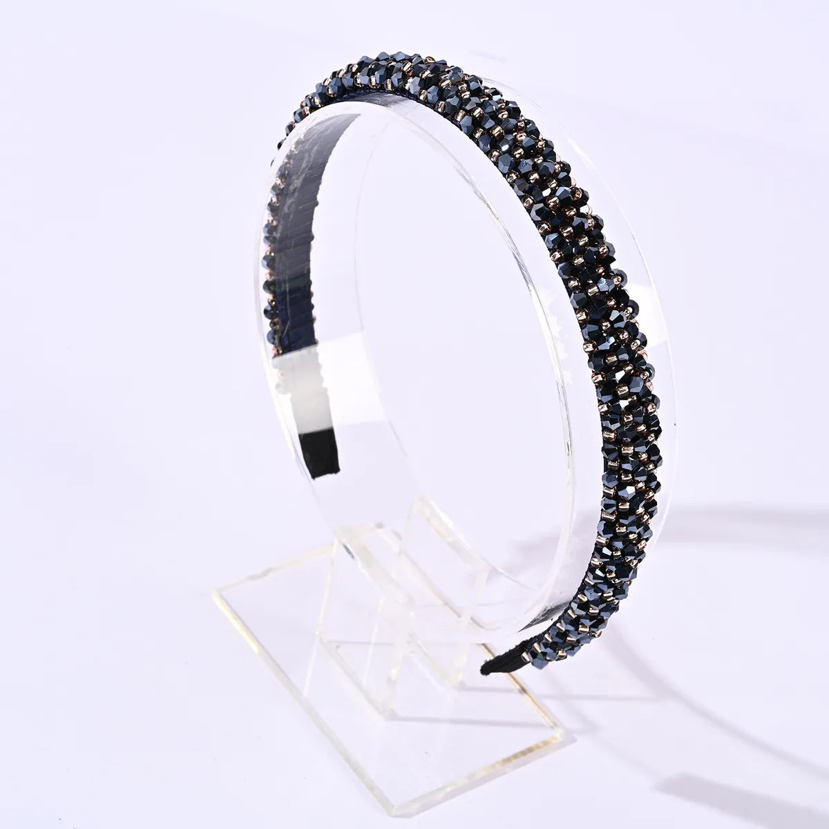 Fashion U Shape Plaid Artificial Crystal Hair Band 1 Piece