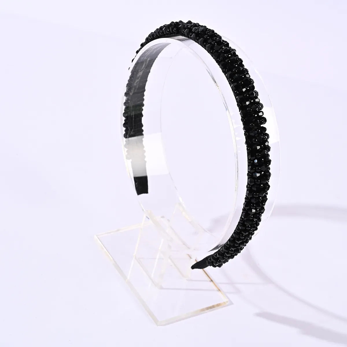 Fashion U Shape Plaid Artificial Crystal Hair Band 1 Piece