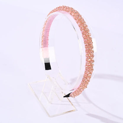 Fashion U Shape Plaid Artificial Crystal Hair Band 1 Piece