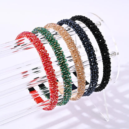 Fashion U Shape Plaid Artificial Crystal Hair Band 1 Piece