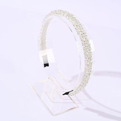 Fashion U Shape Plaid Artificial Crystal Hair Band 1 Piece