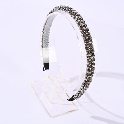 Fashion U Shape Plaid Artificial Crystal Hair Band 1 Piece