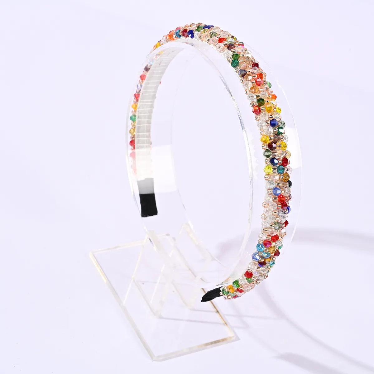 Fashion U Shape Plaid Artificial Crystal Hair Band 1 Piece