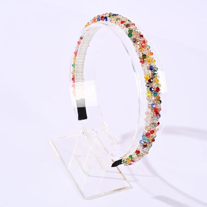 Fashion U Shape Plaid Artificial Crystal Hair Band 1 Piece