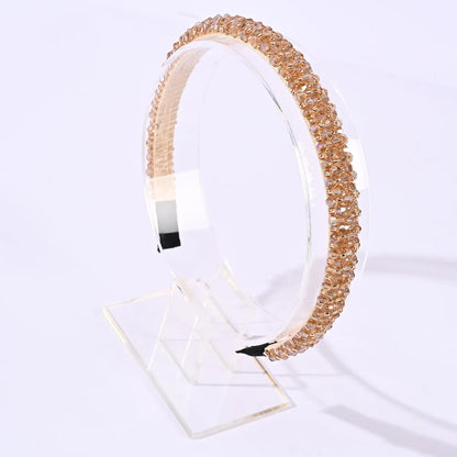 Fashion U Shape Plaid Artificial Crystal Hair Band 1 Piece