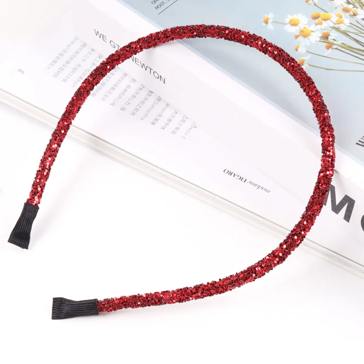 Women'S Fashion U Shape Plastic Sequins Hair Band