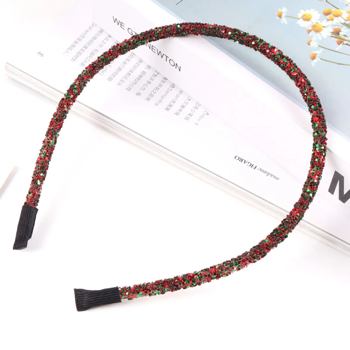 Women'S Fashion U Shape Plastic Sequins Hair Band