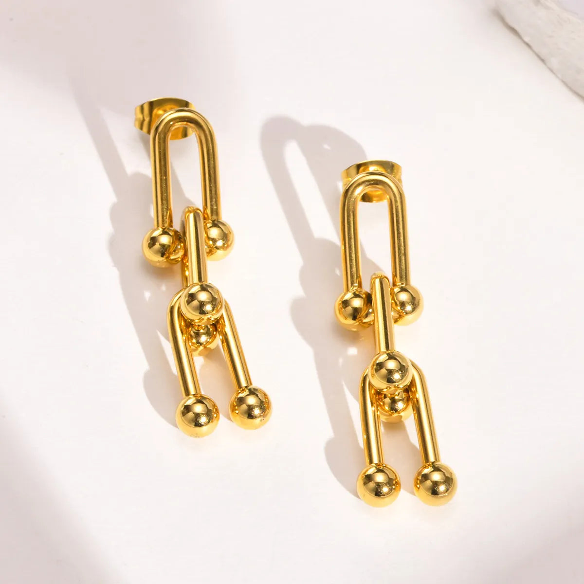 Fashion U Shape Stainless Steel Drop Earrings Plating Stainless Steel Earrings