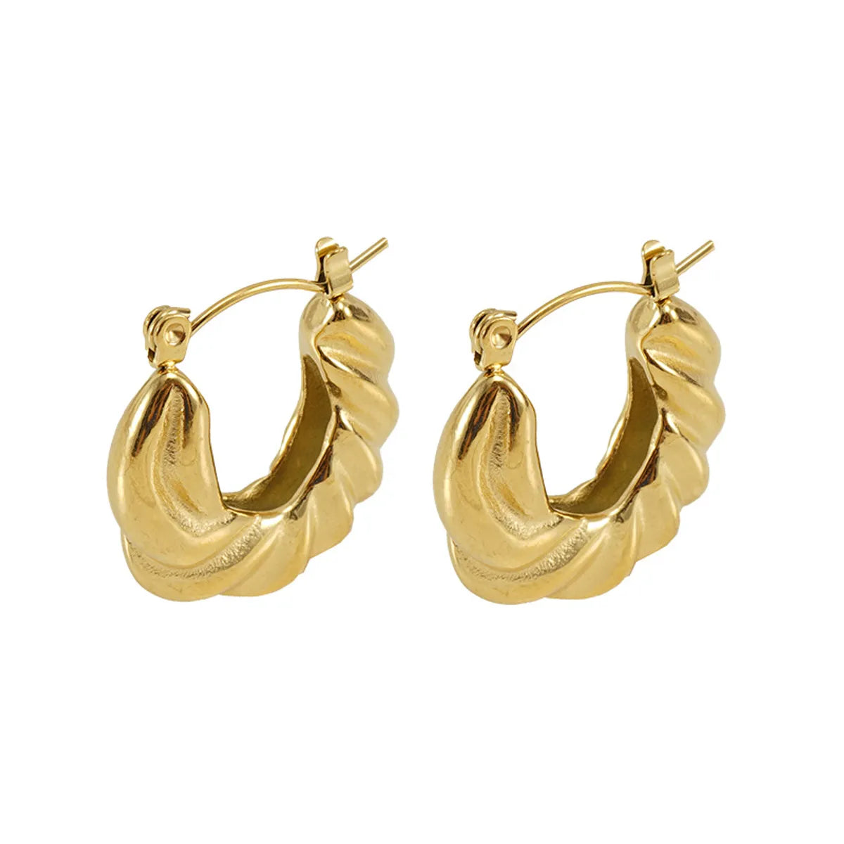 1 Pair Fashion U Shape Plating 304 Stainless Steel 18K Gold Plated Earrings