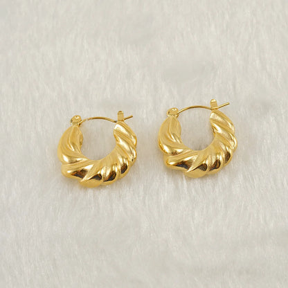 1 Pair Fashion U Shape Plating 304 Stainless Steel 18K Gold Plated Earrings