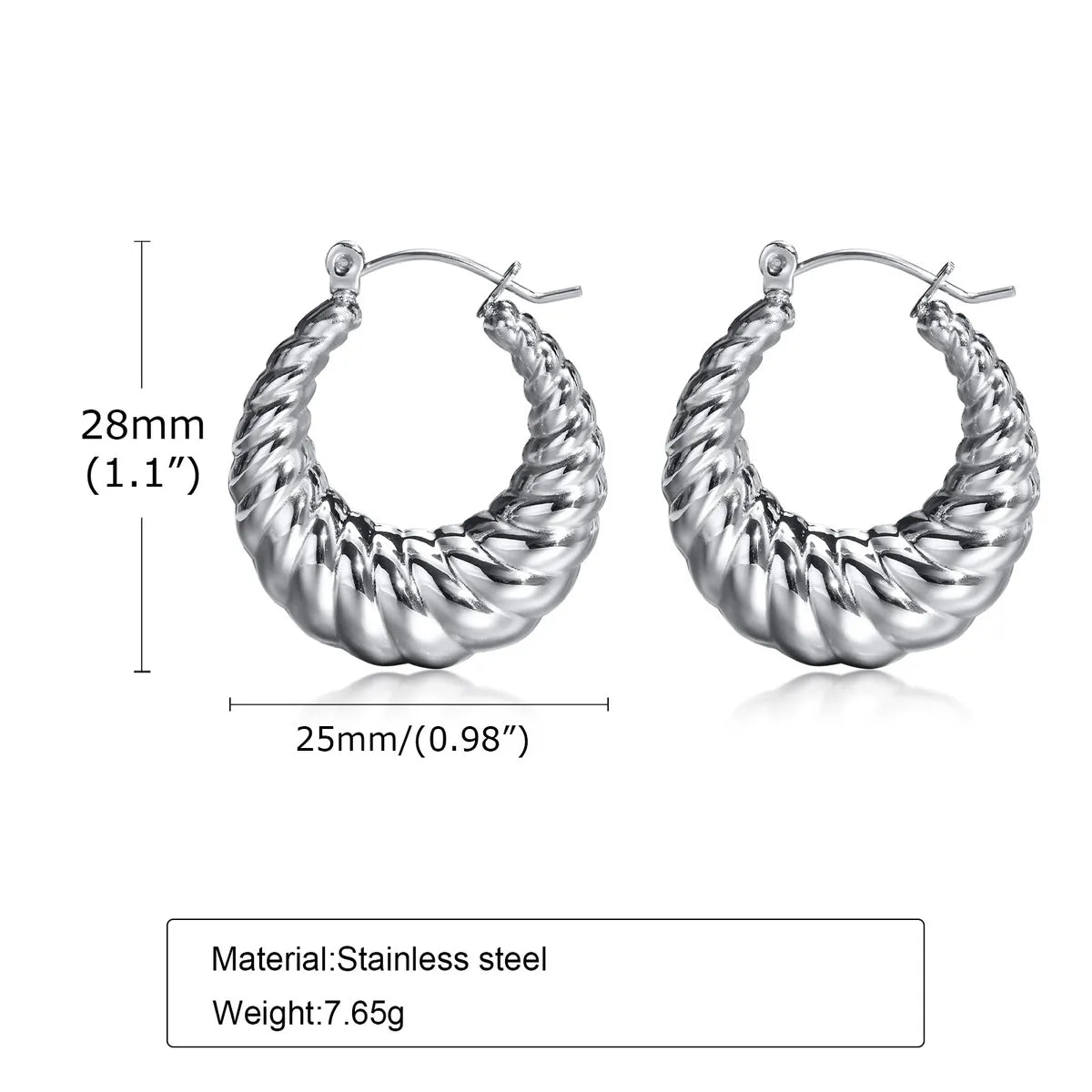 Fashion U Shape Stainless Steel Earrings Stainless Steel Earrings