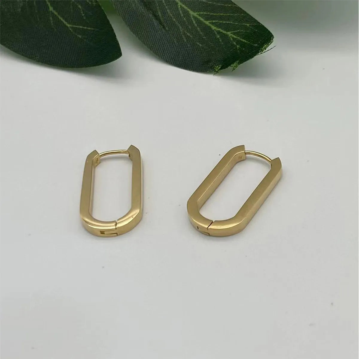 Fashion U Shape Metal 201 Stainless Steel 18K Gold Plated Earrings