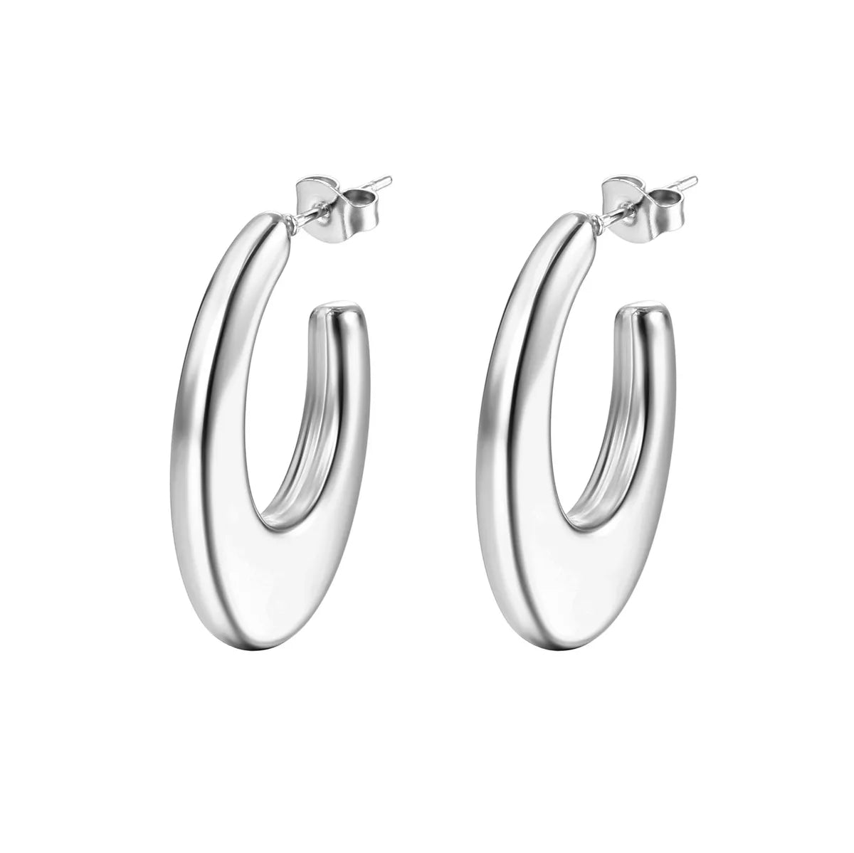 Fashion U Shape Stainless Steel Plating Drop Earrings 1 Pair