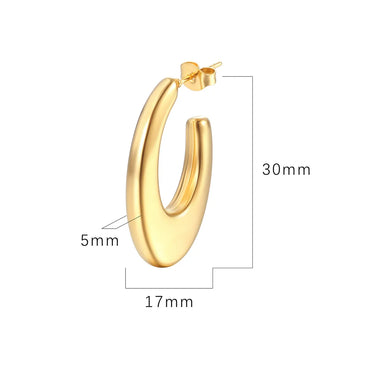 Fashion U Shape Stainless Steel Plating Drop Earrings 1 Pair