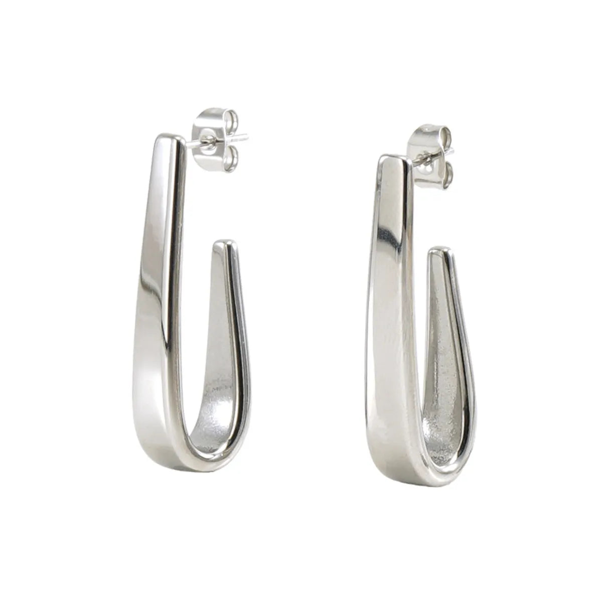 Fashion U Shape Stainless Steel Plating Drop Earrings 1 Pair